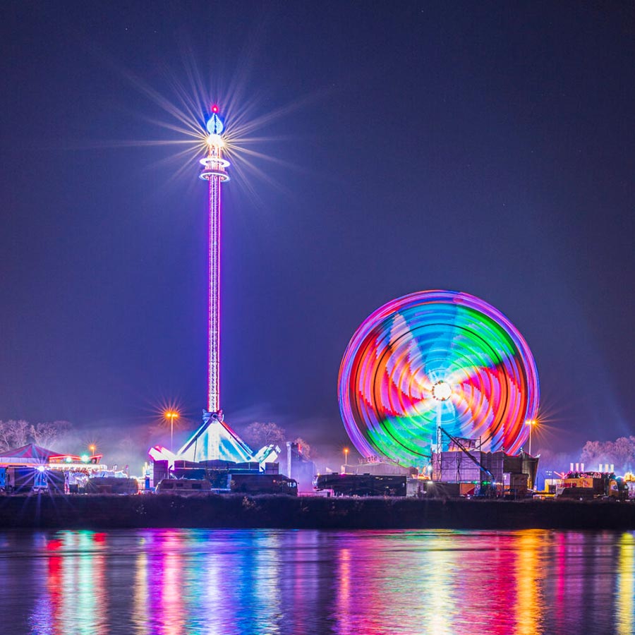 Der Rummel Dresden bei Nacht