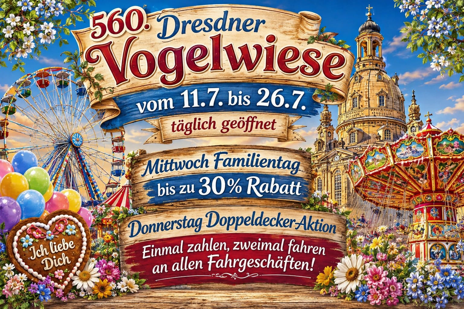 Vogelwiese 2026 Dresden - Werbebanner